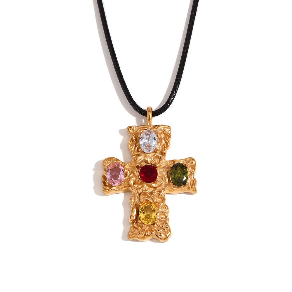 18K colorful hammered cross - MERGE.DAY.1.FREESTYLE