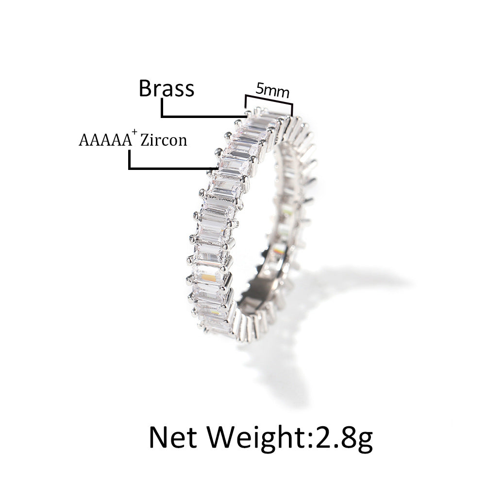 Cool and handsome men's hip-hop diamond-encrusted five-piece ring set - MERGE.DAY.1.FREESTYLE