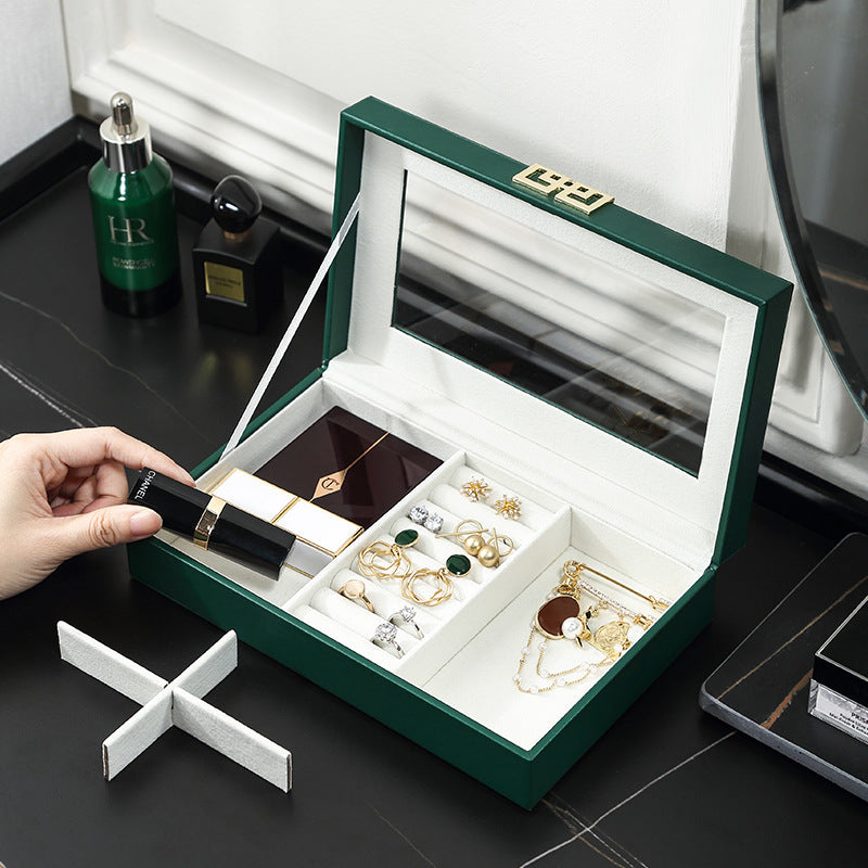 Rectangular PU leather window jewelry box - MERGE.DAY.1.FREESTYLE