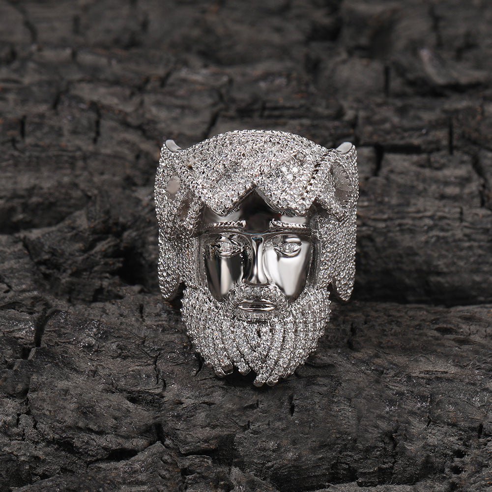 Hip-hop exaggerated portrait inlaid zircon ring - MERGE.DAY.1.FREESTYLE