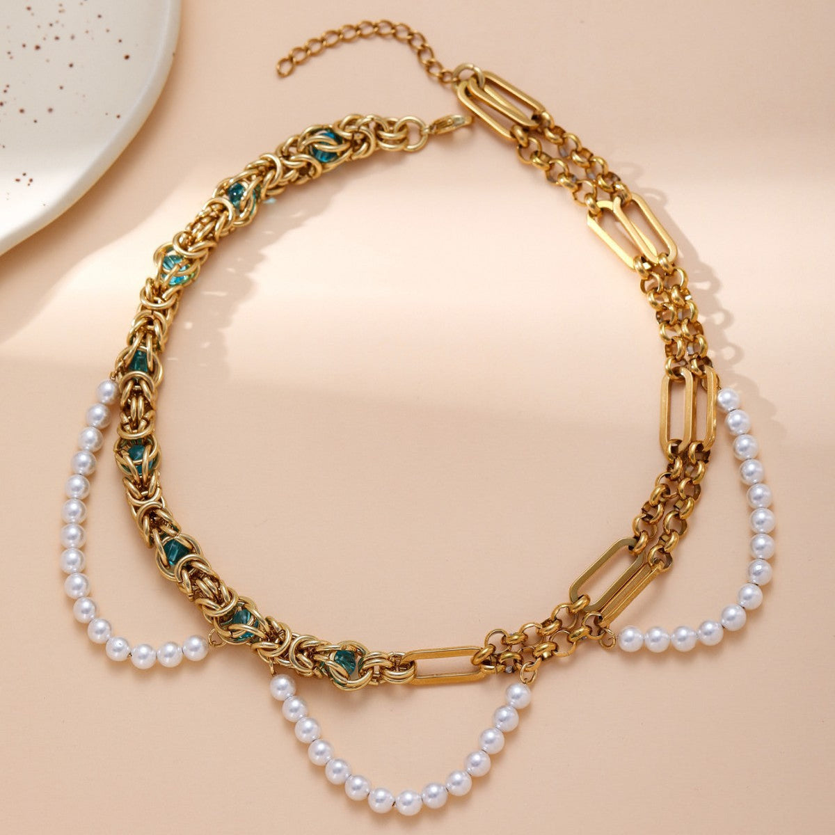 Double-layer pearl gold necklace - MERGE.DAY.1.FREESTYLE