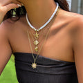 starfish necklace shell conch tassel multi-layer necklace - MERGE.DAY.1.FREESTYLE