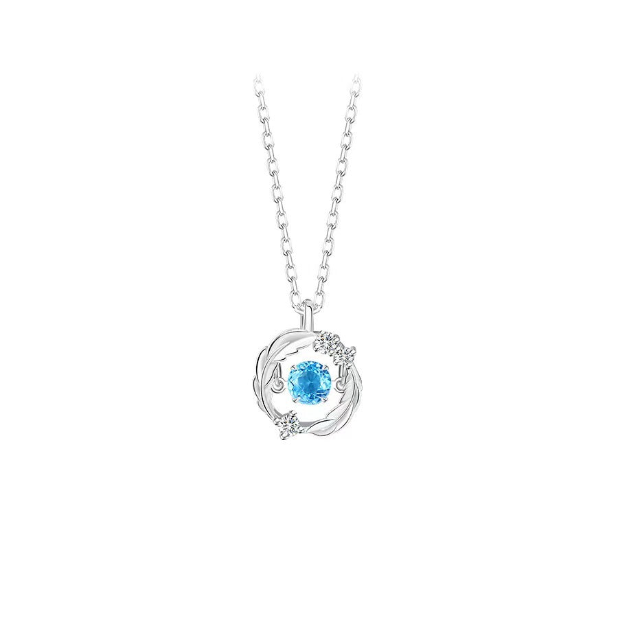 Silver Flash Necklace Feather Beating Heart Moonstone Necklace - MERGE.DAY.1.FREESTYLE
