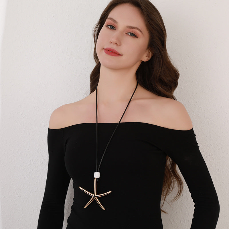 starfish necklace geometric long necklace - MERGE.DAY.1.FREESTYLE