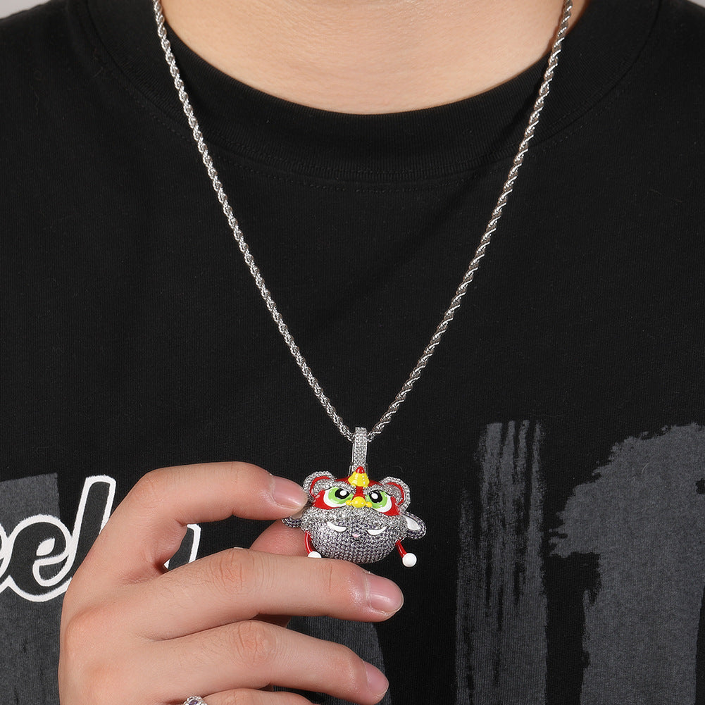 Ancient Lion Pendant Necklace Personalized Diamond Hip-Hop Necklace - MERGE.DAY.1.FREESTYLE