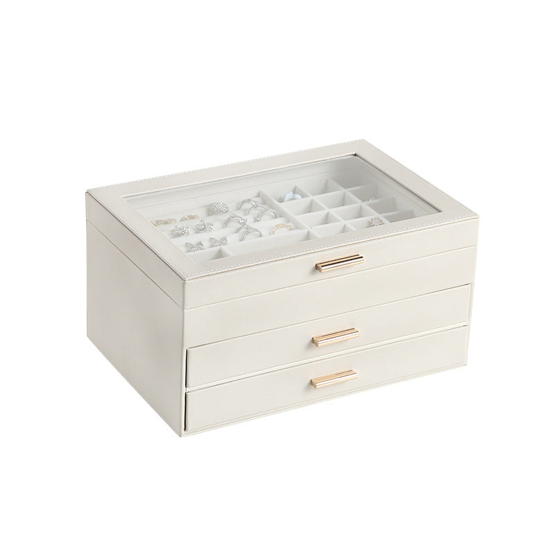 PU leather window multi-layer drawer-style jewelry box - MERGE.DAY.1.FREESTYLE