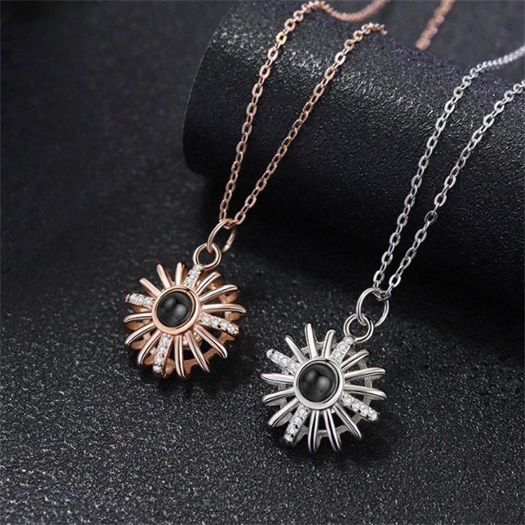 925 Silver Round Hollow Projection Necklace - MERGE.DAY.1.FREESTYLE
