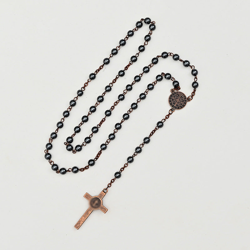 Hematite Cross Necklace - MERGE.DAY.1.FREESTYLE