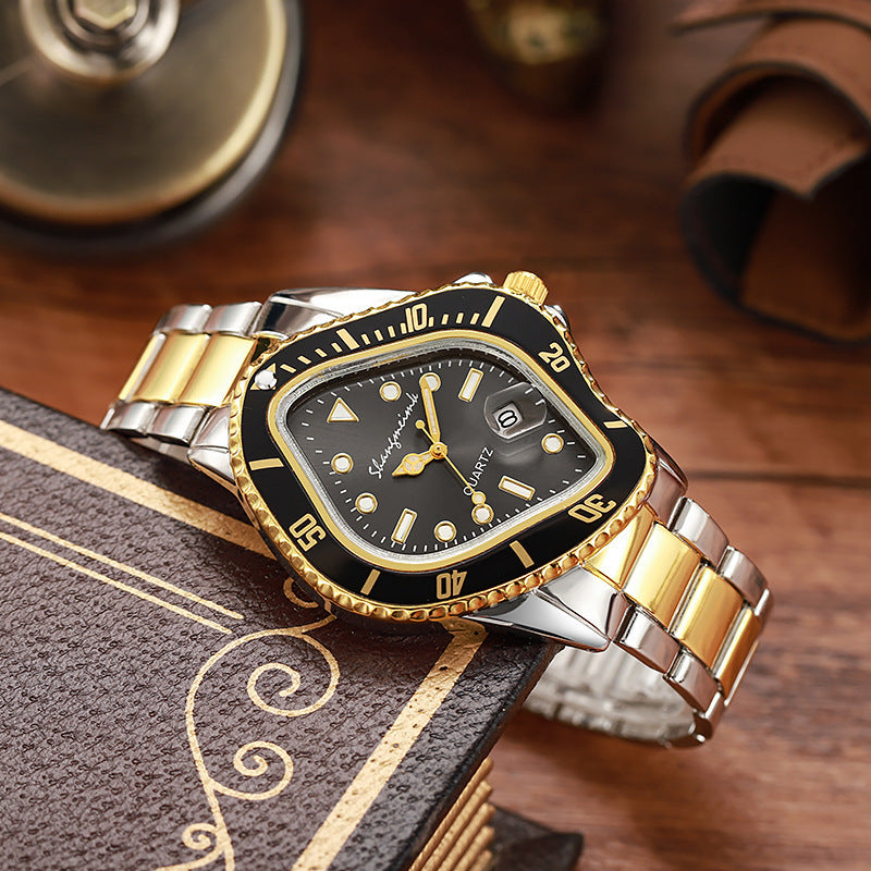 Twisted Submariner Set Alloy Steel Band Waterproof Casual Watch - MERGE.DAY.1.FREESTYLE