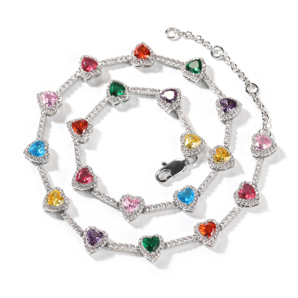 Hip-hop colorful heart-shaped adjustable bracelet and necklace - MERGE.DAY.1.FREESTYLE