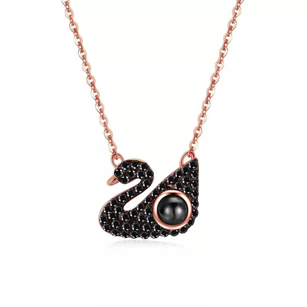 Custom Photo Projection Swan Pendant Necklace - MERGE.DAY.1.FREESTYLE