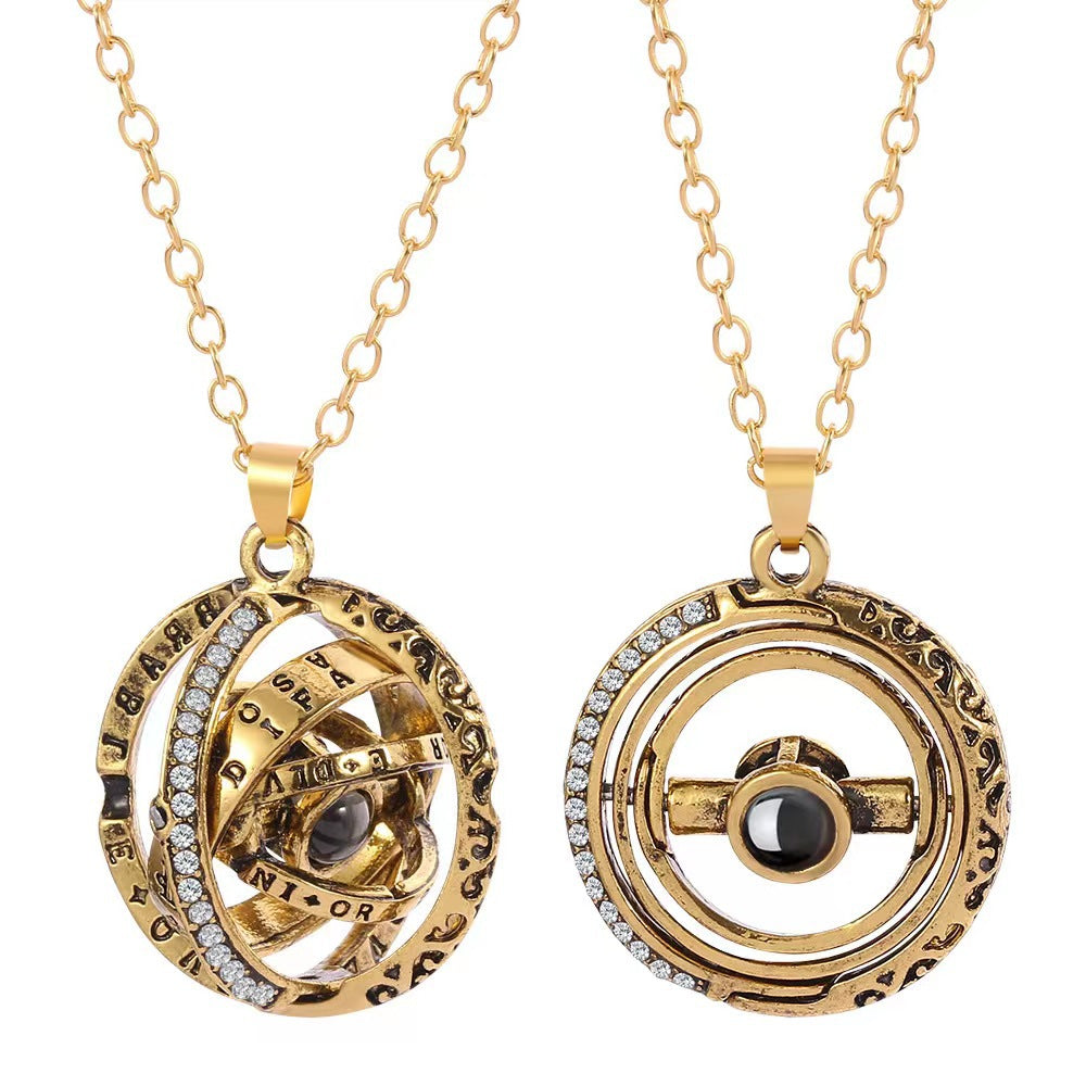 Astronomical ball projection necklace rotatable pendant - MERGE.DAY.1.FREESTYLE