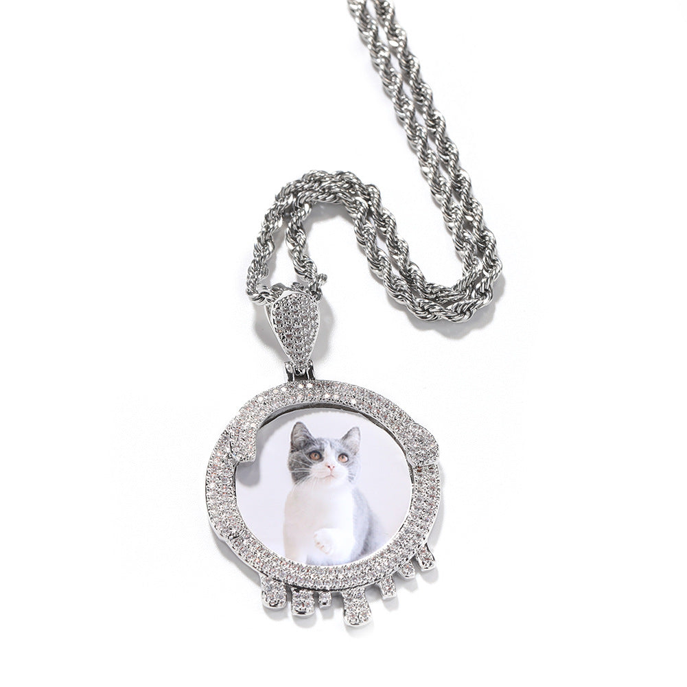 Hip hop round water drop diy photo pendant - MERGE.DAY.1.FREESTYLE
