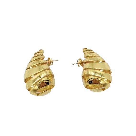 Simple Earrings Metal Hollow Water Drop Ball Stud Earrings - MERGE.DAY.1.FREESTYLE