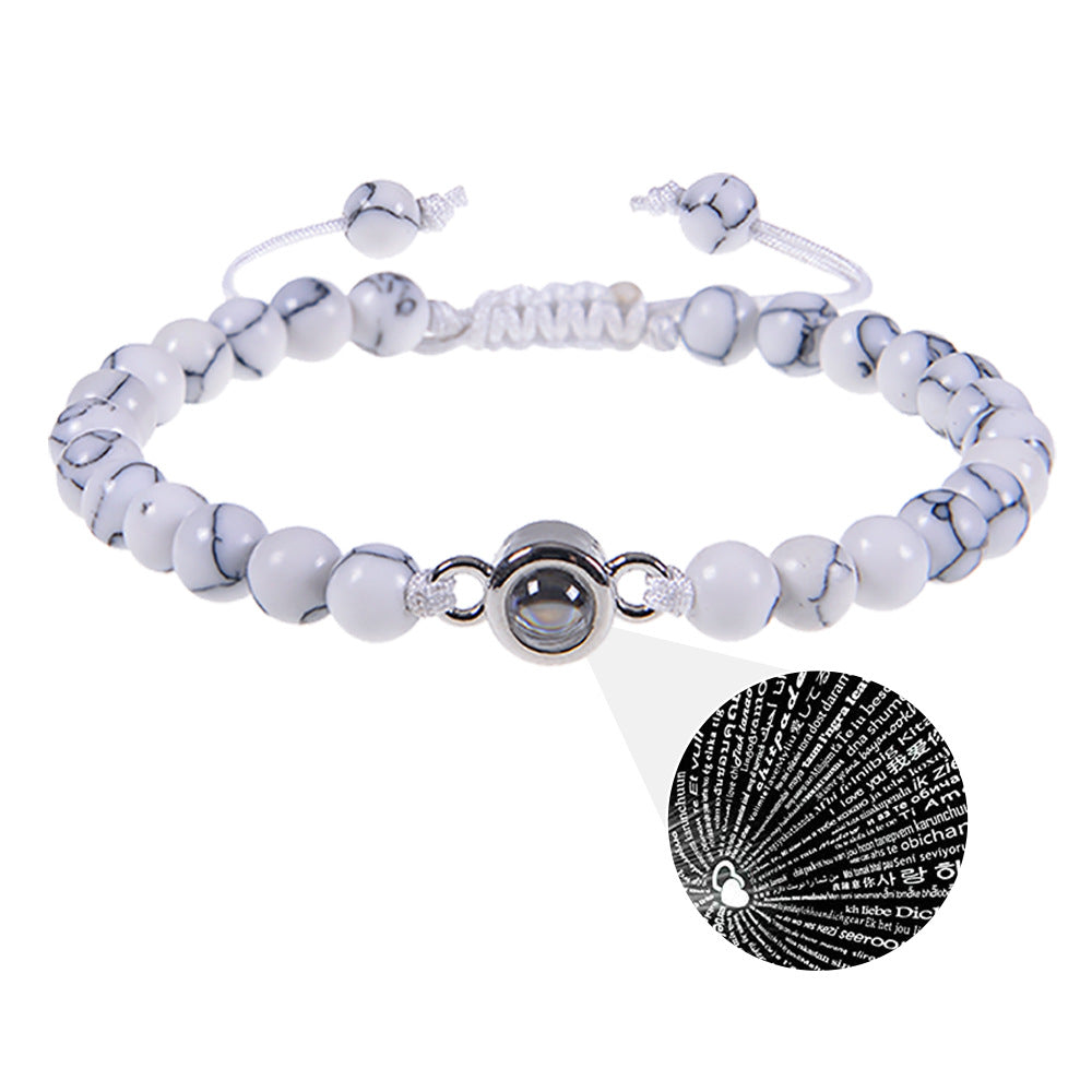 Pink crystal string stone projection bracelet - MERGE.DAY.1.FREESTYLE