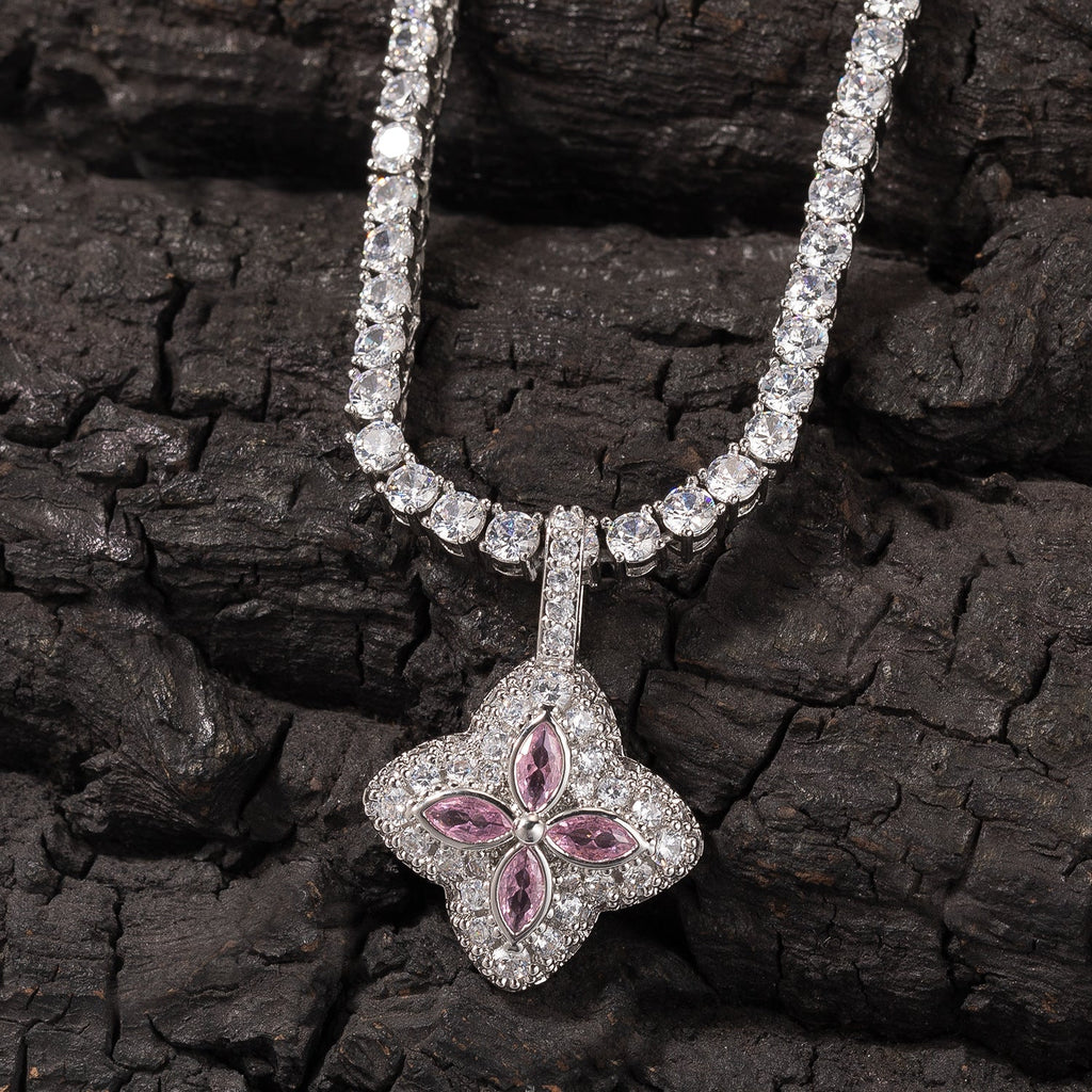 Cubic Zirconia Colorful Four-Leaf Clover Pendant - MERGE.DAY.1.FREESTYLE