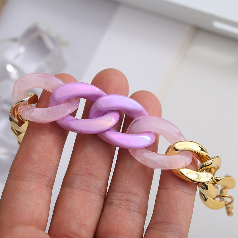 Three pink resin Cuban bracelet - MERGE.DAY.1.FREESTYLE