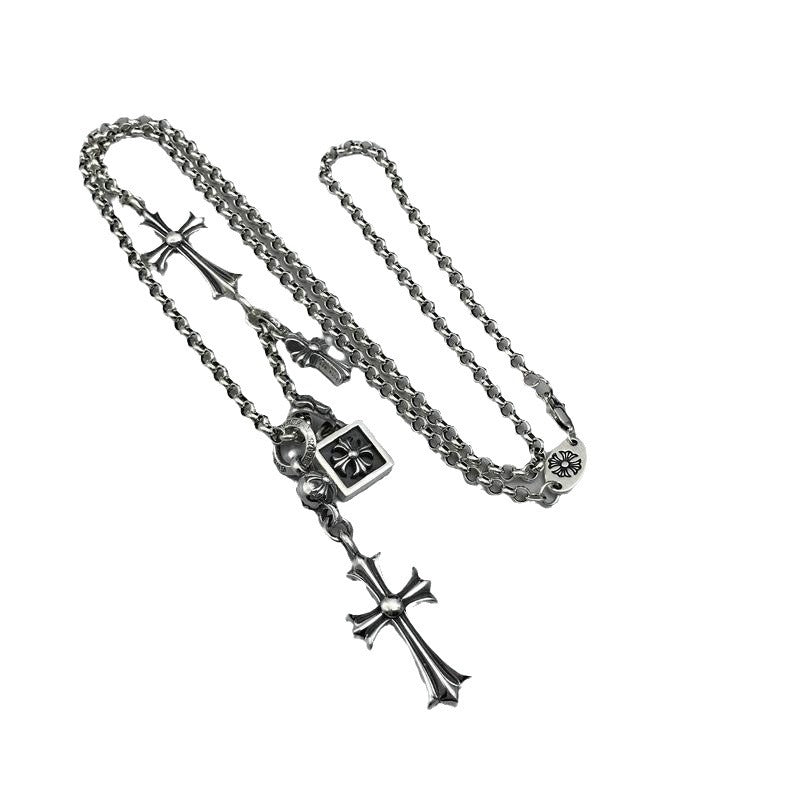 Cross multi-pendant necklace long necklace sweater chain - MERGE.DAY.1.FREESTYLE