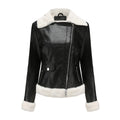 Autumn and winter fleece leather women's warm long-sleeved lapel coat jacket - MERGE.DAY.1.FREESTYLE