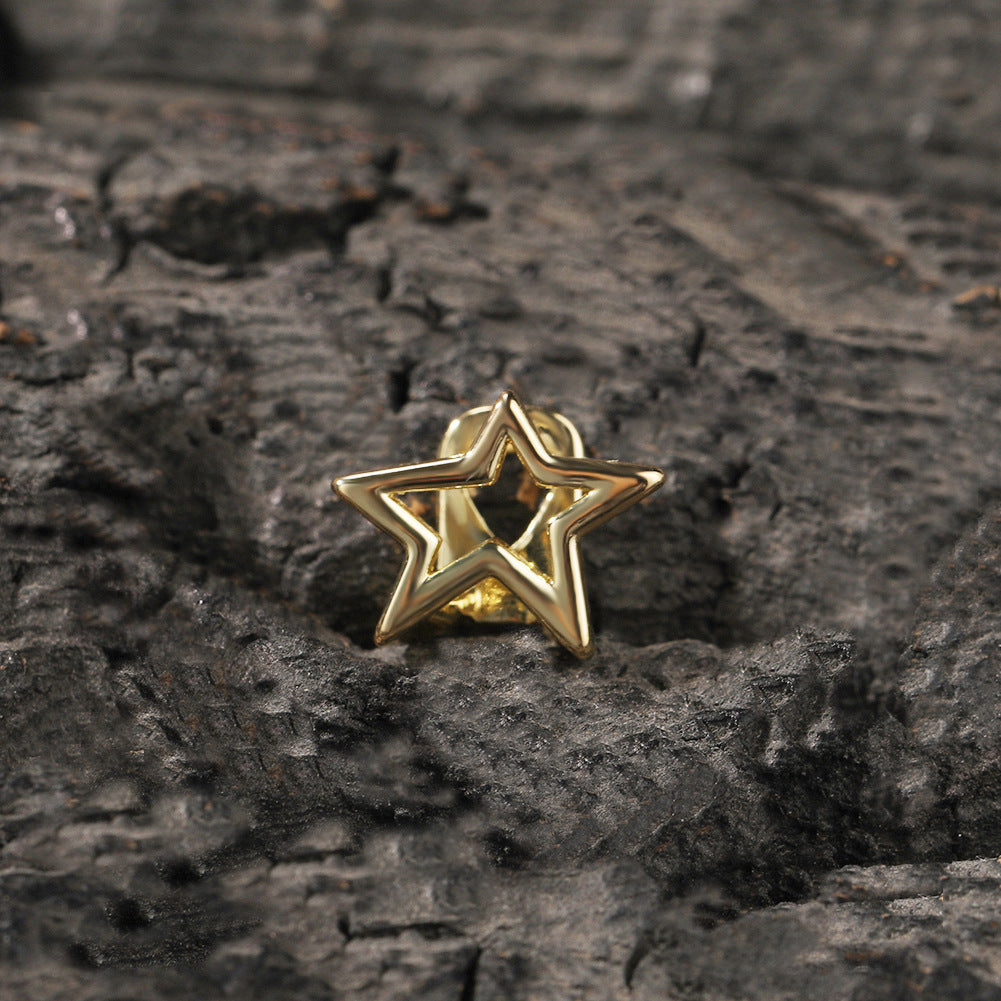 Hip-hop niche design hollow five-pointed star braces - MERGE.DAY.1.FREESTYLE