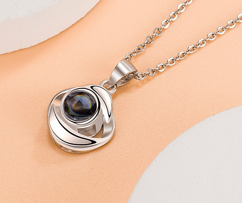 Rose Flower Photo Projection Necklace - MERGE.DAY.1.FREESTYLE
