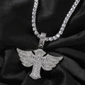 Angel Wings Cross Diamond Pendant - MERGE.DAY.1.FREESTYLE