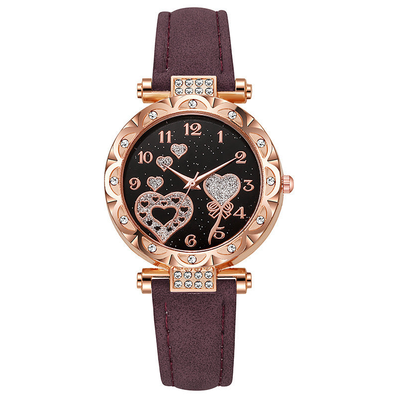 Simple leather strap quartz watch for students - MERGE.DAY.1.FREESTYLE