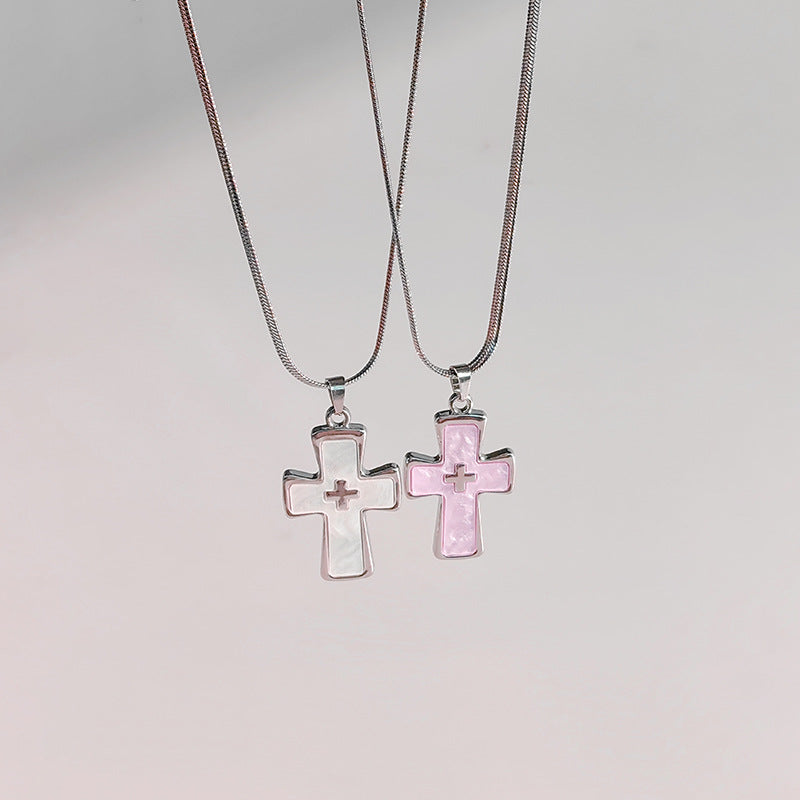 High-grade blade chain double cross pendant necklace - MERGE.DAY.1.FREESTYLE