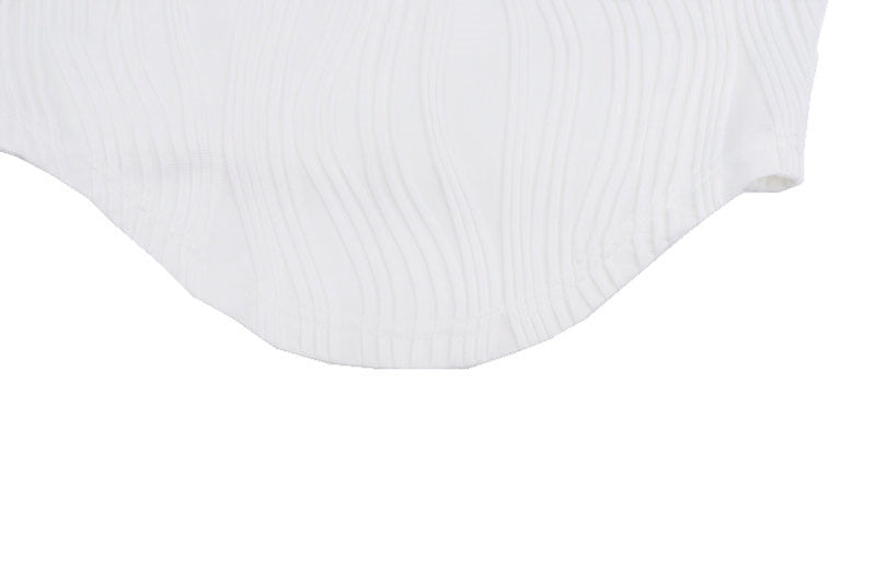 Autumn & Winter long-sleeved U-neck water ripple slim fit top T-shirt - MERGE.DAY.1.FREESTYLE