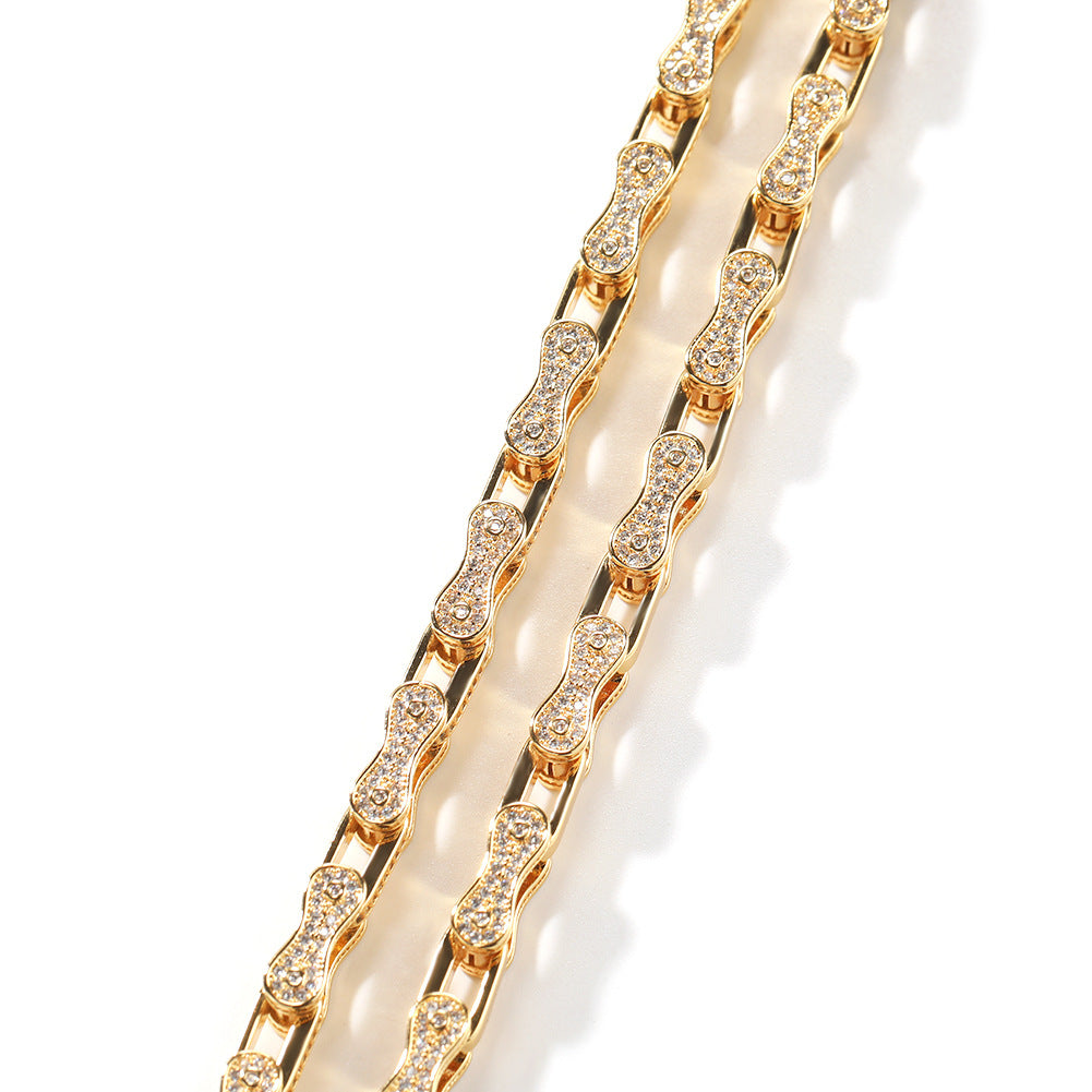 Hip Hop Rhinestone 5mm Bicycle Chain Necklace - MERGE.DAY.1.FREESTYLE