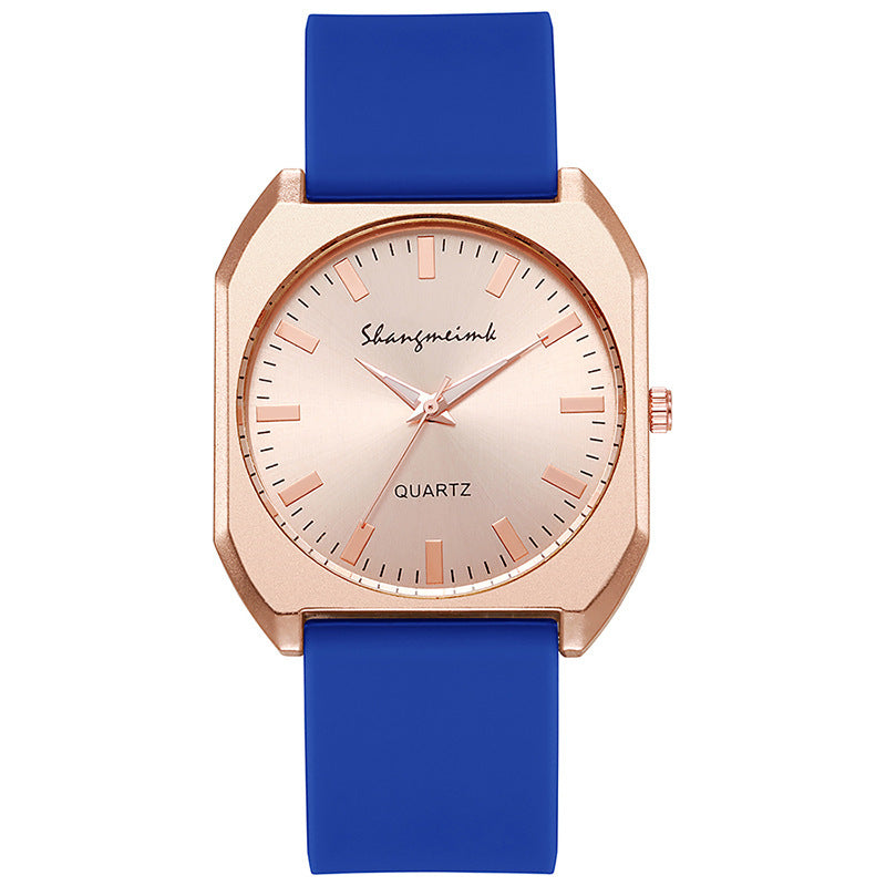 Simple, square quartz silicone watch with a stylish silicone strap - MERGE.DAY.1.FREESTYLE
