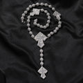 moissanite chain round bead cross necklace - MERGE.DAY.1.FREESTYLE