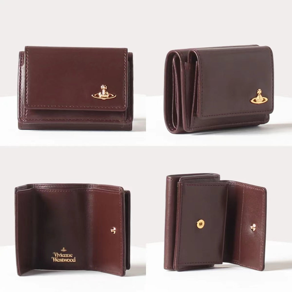 Trifold card holder cowhide card holder wallet solid color long - MERGE.DAY.1.FREESTYLE