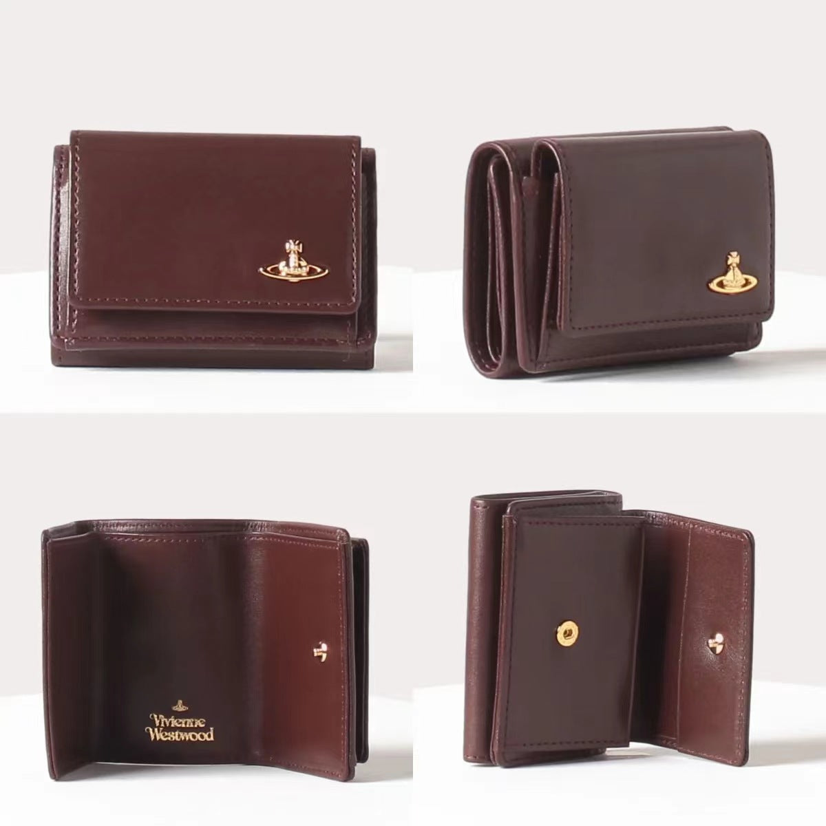 Trifold card holder cowhide card holder wallet solid color long - MERGE.DAY.1.FREESTYLE