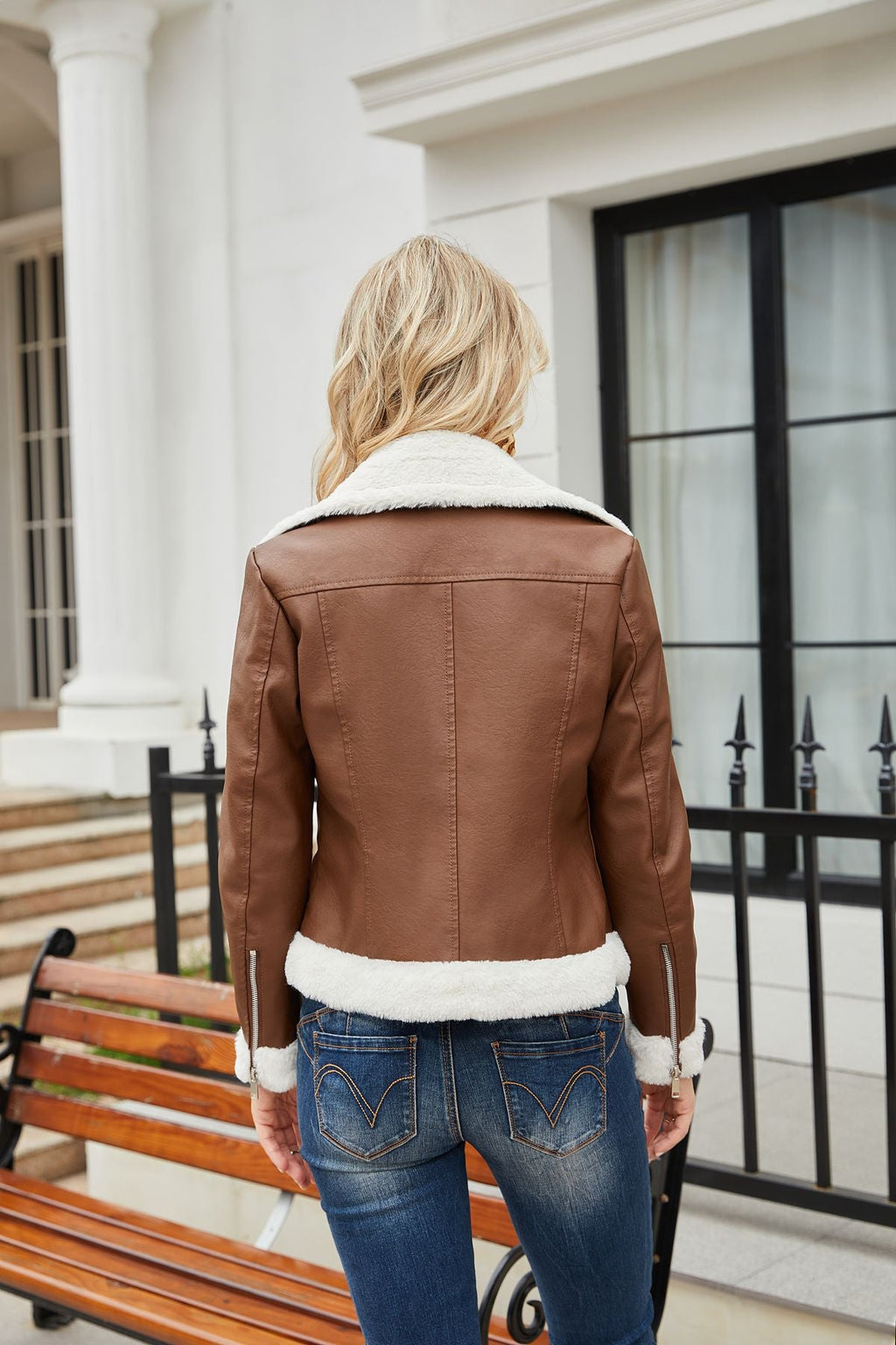 Autumn and winter fleece leather women's warm long-sleeved lapel coat jacket - MERGE.DAY.1.FREESTYLE