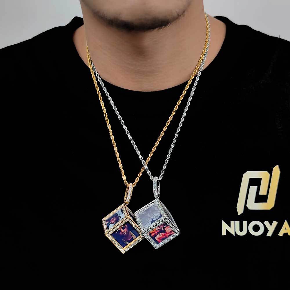 Hip Hop Jewelry Cube Memory Photo Pendant Frame Necklace - MERGE.DAY.1.FREESTYLE