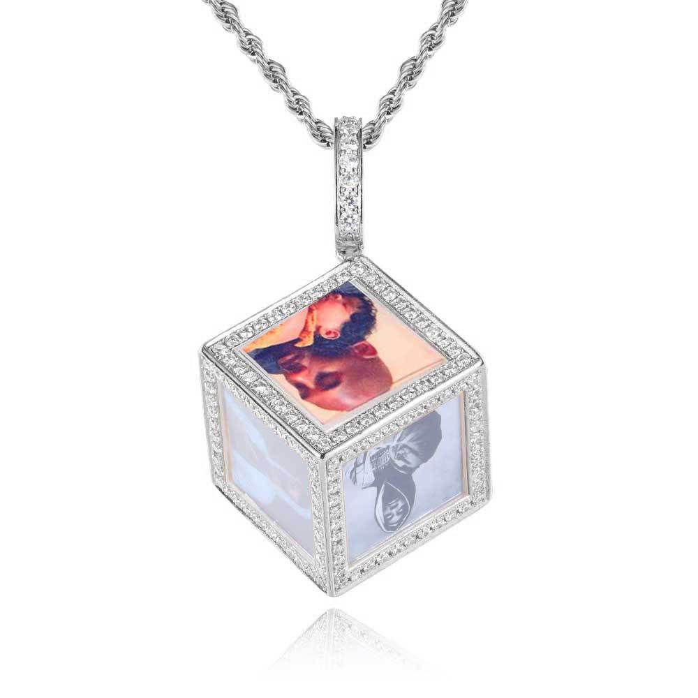 Hip Hop Jewelry Cube Memory Photo Pendant Frame Necklace - MERGE.DAY.1.FREESTYLE