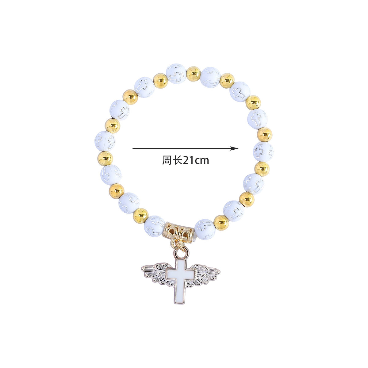rosary bracelet acrylic cross angel hand jewelry - MERGE.DAY.1.FREESTYLE