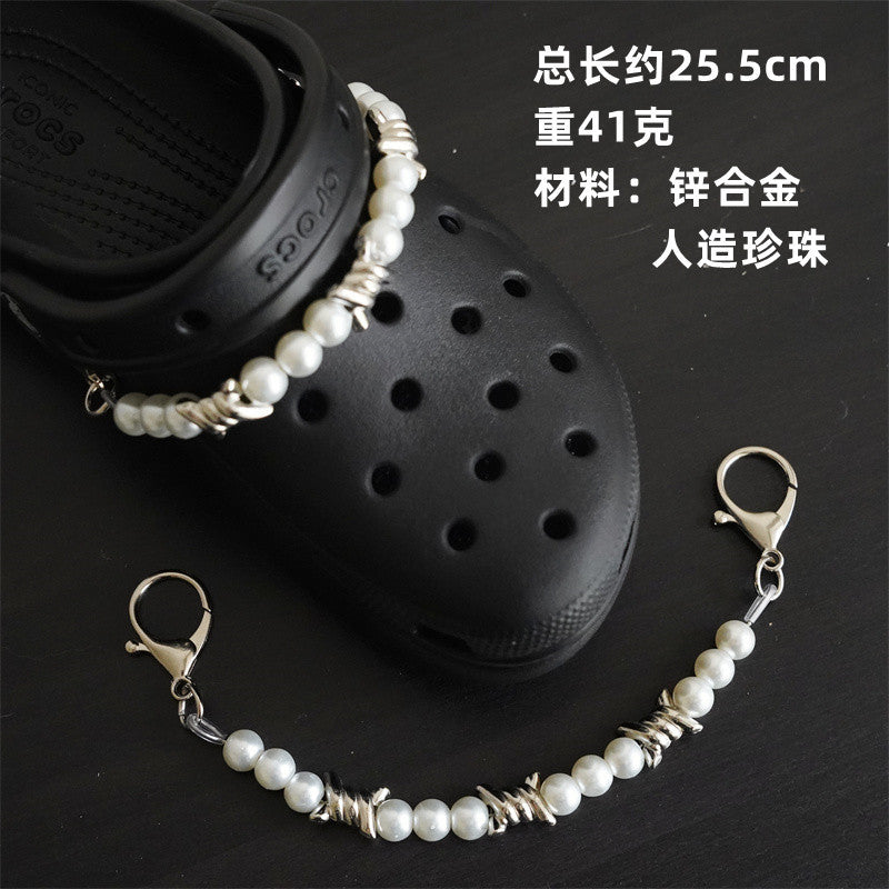 Hole shoe chain cool punk dark multi-layer shoe buckle rivet pearl shoe chain - MERGE.DAY.1.FREESTYLE