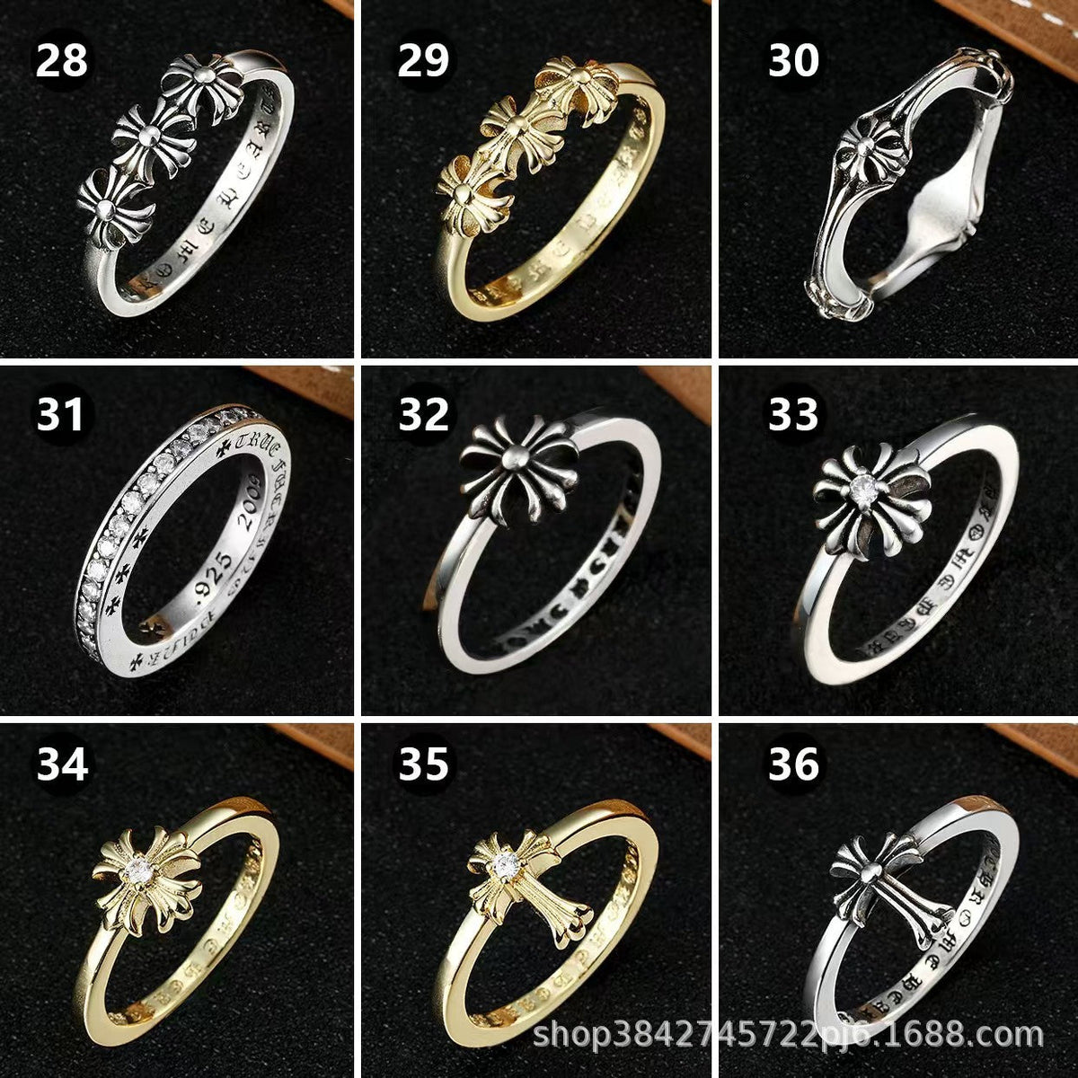 Vintage distressed cross ring - MERGE.DAY.1.FREESTYLE