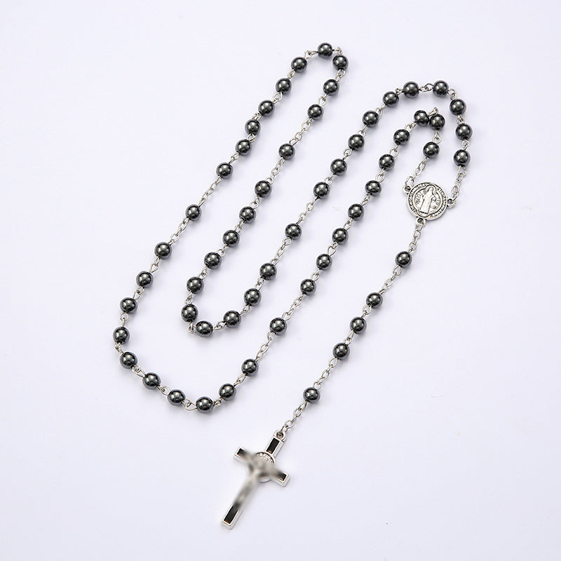 Hematite Cross Necklace - MERGE.DAY.1.FREESTYLE
