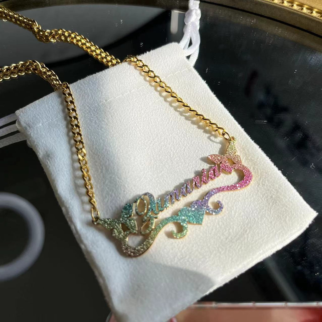Custom Color Sticker Name Necklace Pendant - MERGE.DAY.1.FREESTYLE