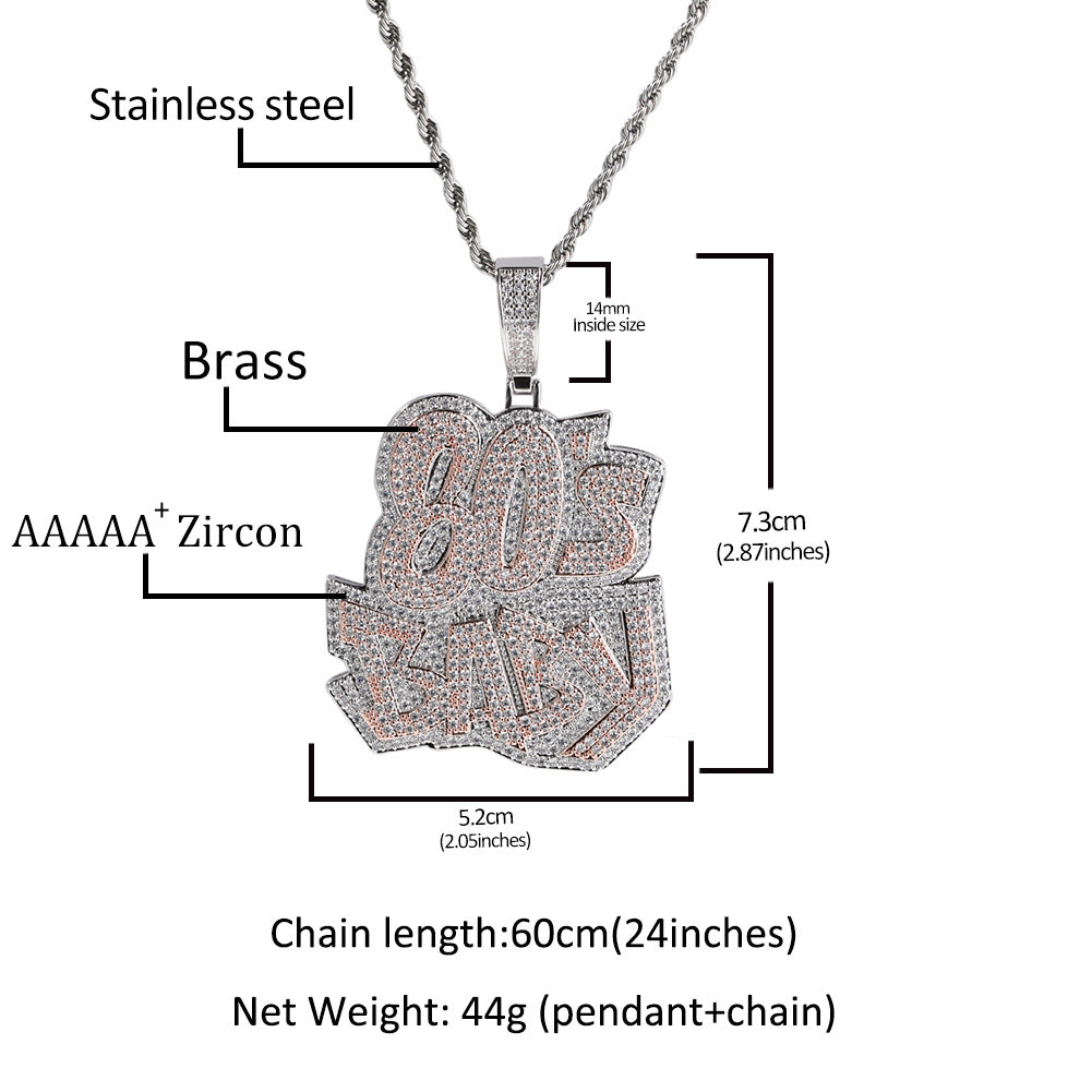 80Sbaby hip-hop diamond necklace - MERGE.DAY.1.FREESTYLE
