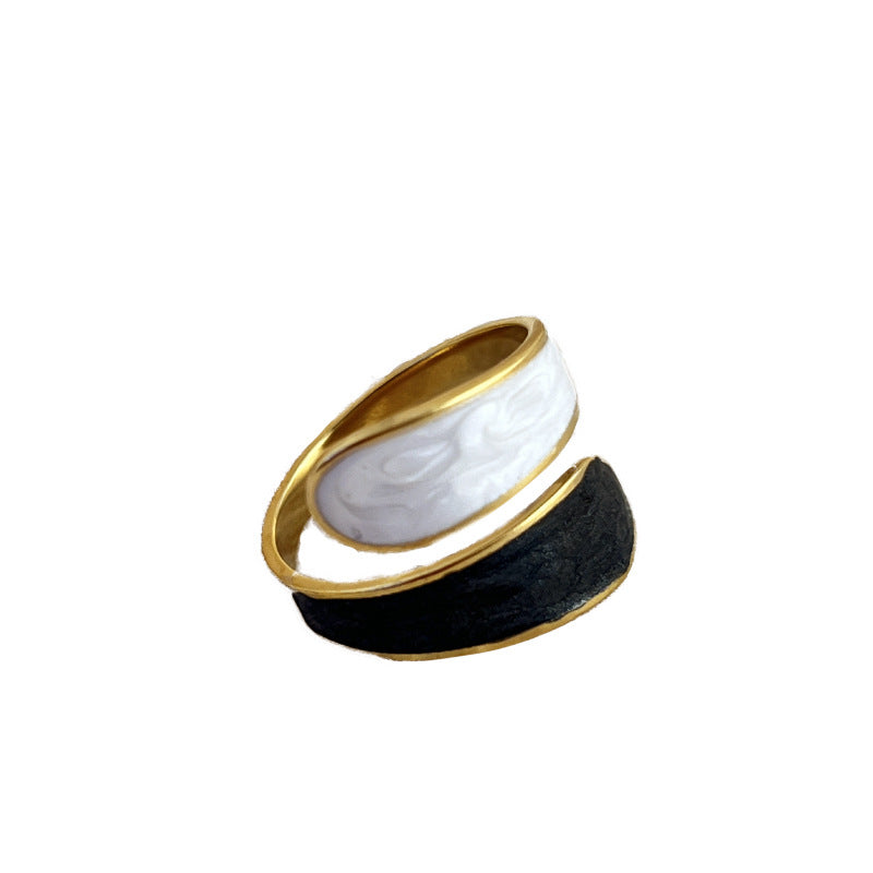 18k gold drop retro open ring - MERGE.DAY.1.FREESTYLE