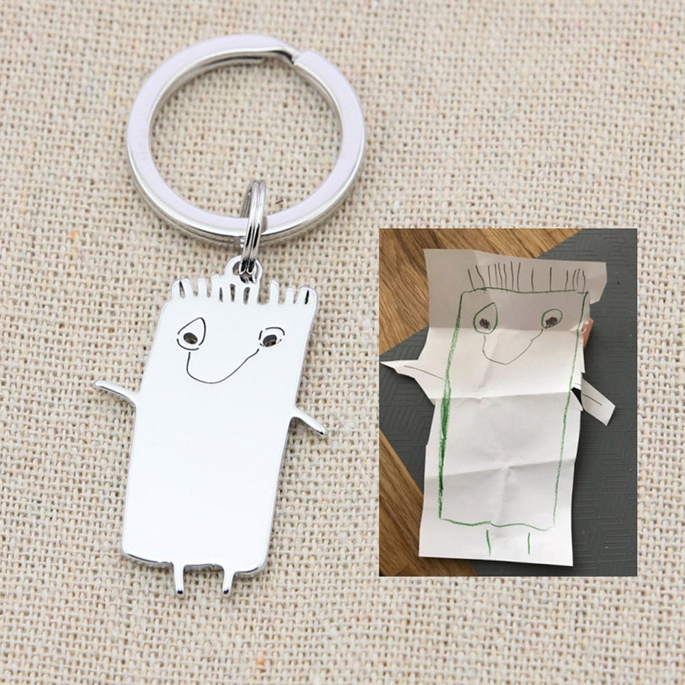 Actual Kids Drawing Necklace Art Gift Customized Personalized Necklace Children Artwork Necklace - MERGE.DAY.1.FREESTYLE