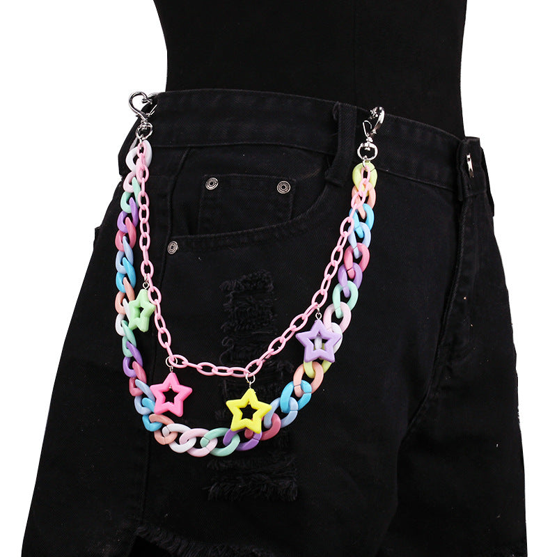Acrylic pentagram macaron pants chain - MERGE.DAY.1.FREESTYLE