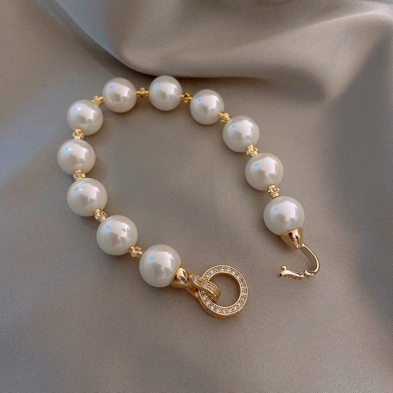 day collar large pearl inlaid zircon necklace - MERGE.DAY.1.FREESTYLE