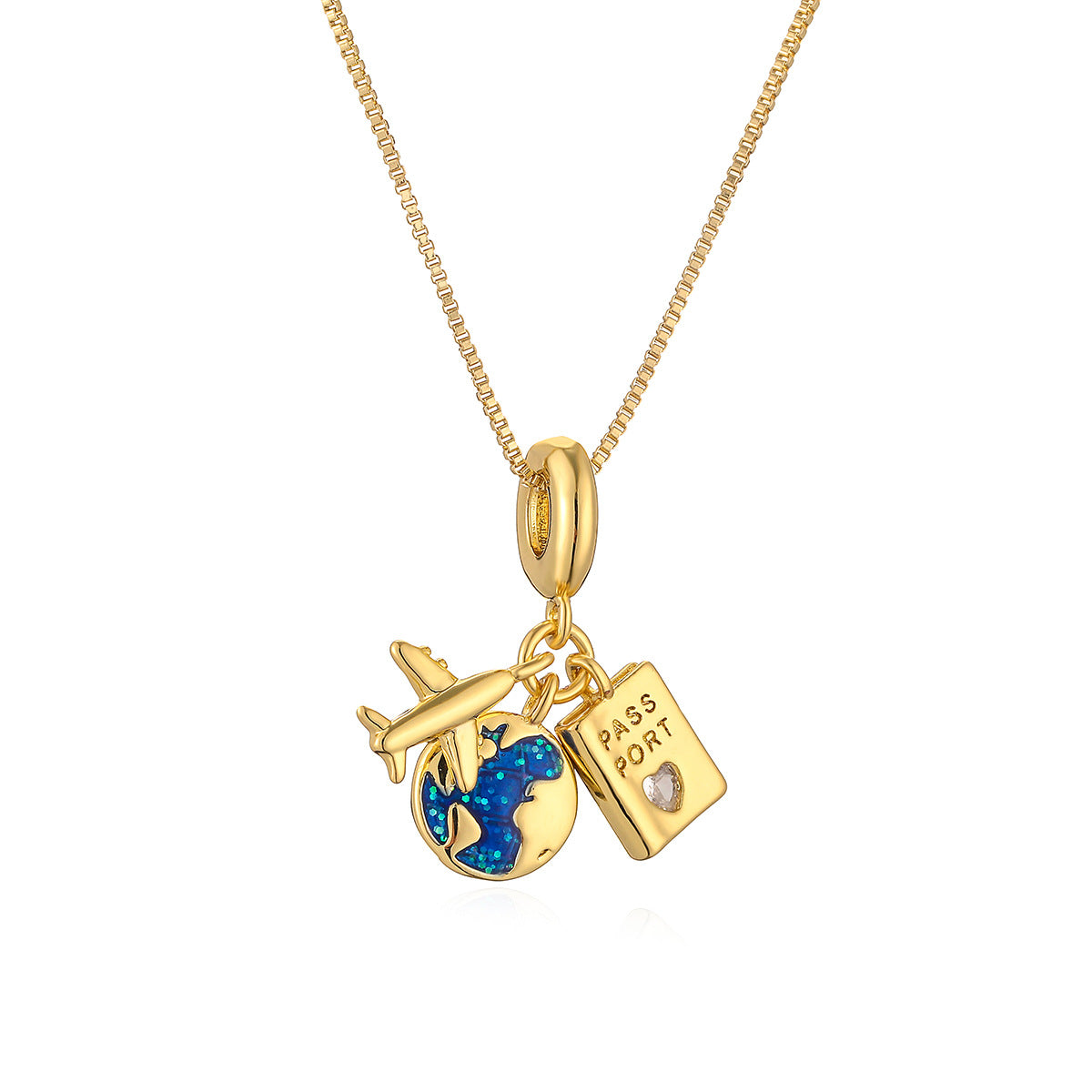 Zircon Camera Passport Pendant Necklace - MERGE.DAY.1.FREESTYLE