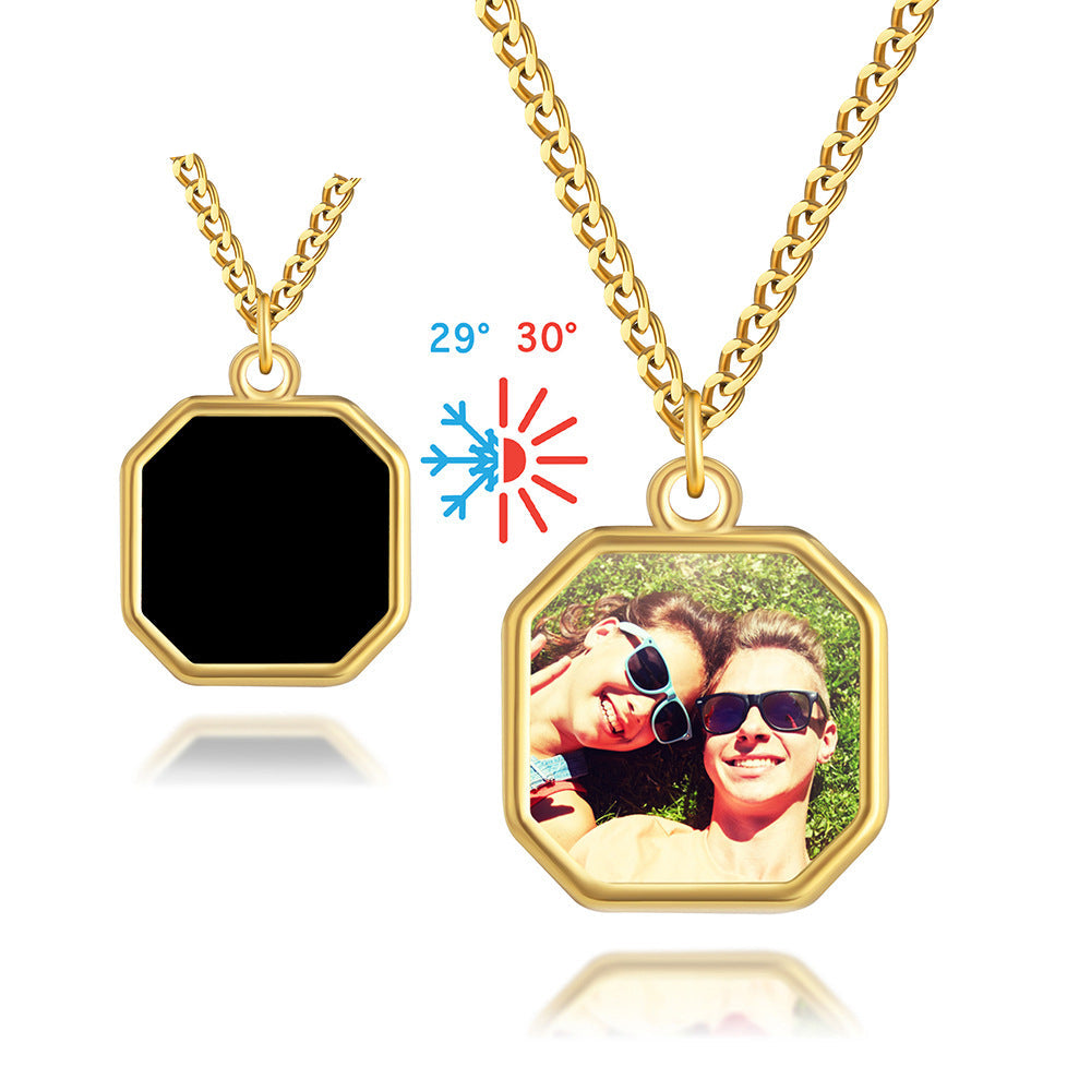Personalized photo heating color changing necklace - MERGE.DAY.1.FREESTYLE