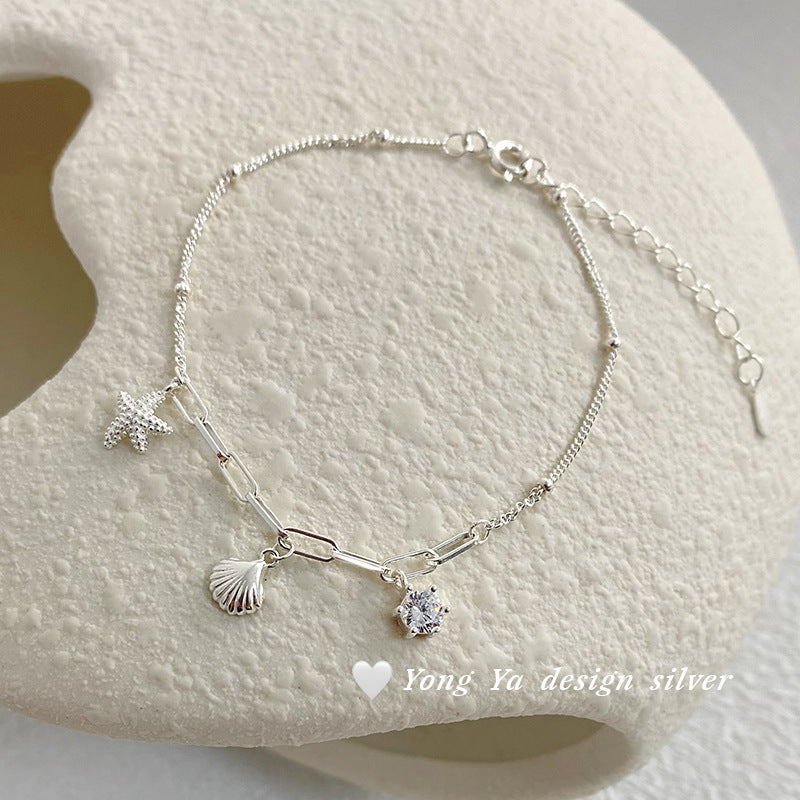 S925 sterling silver shell starfish necklace - MERGE.DAY.1.FREESTYLE
